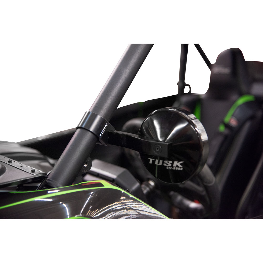 Tusk 2000490001 Alloy Mirror Kit with Low Profile UTV Roll Cage Clamp