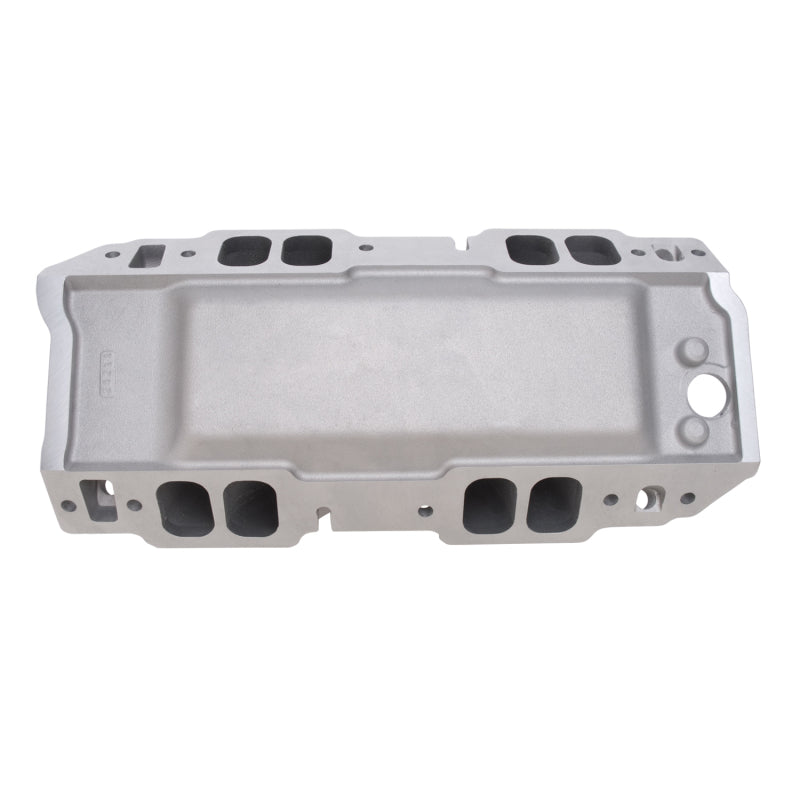 Edelbrock 2896 Manifold BBC Short Deck Super Victor 565 Conventional Rect Port Heads