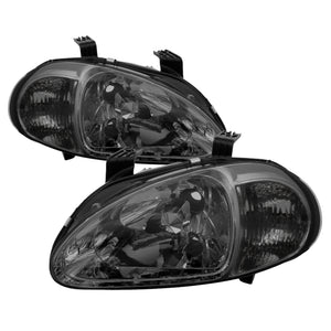 5013439 Xtune fits Honda 93-97 Del Sol 1Pc Crystal Headlights Smoke HD-ON-HDEL
