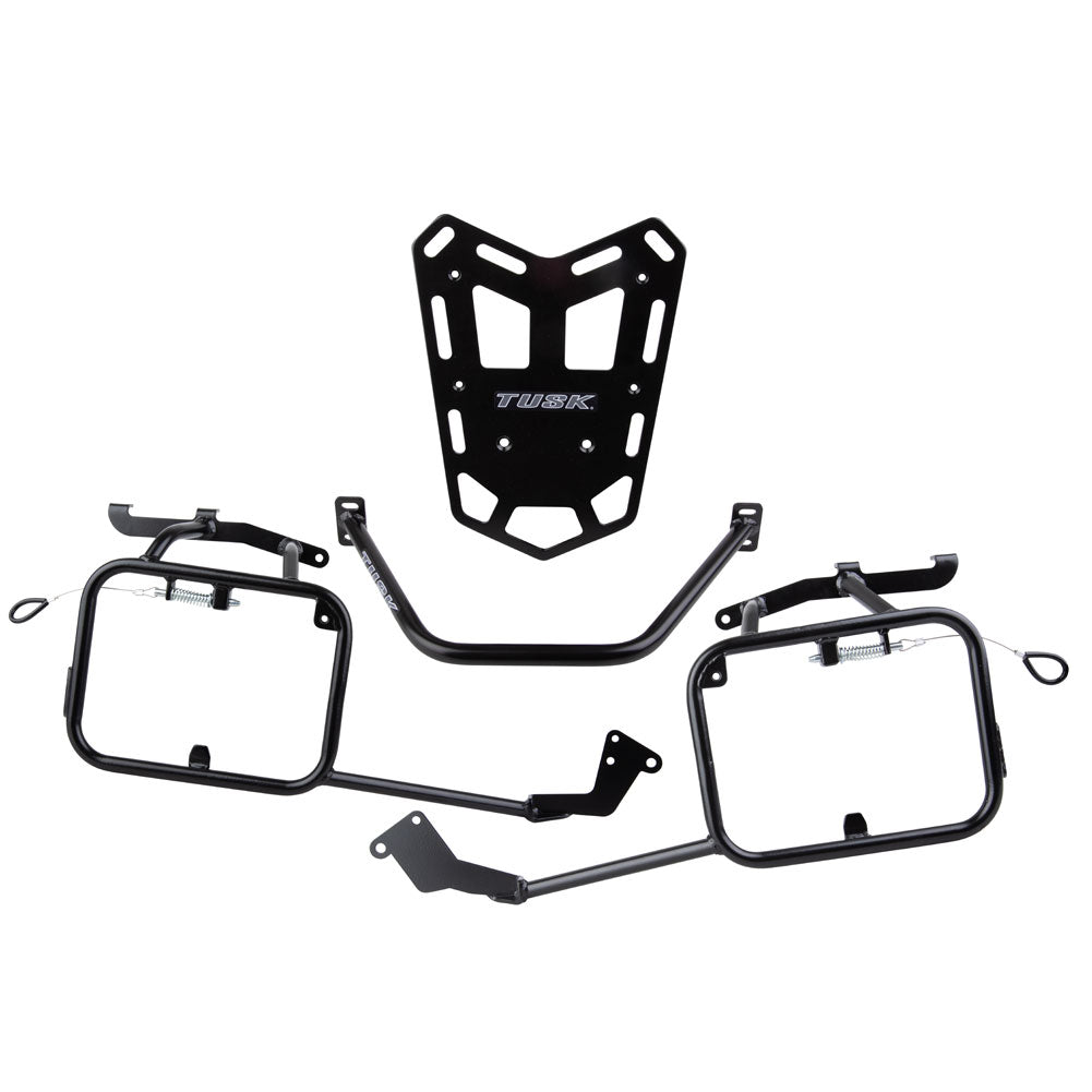 Tusk 2006110017 Pannier Racks with  Pilot Pannier Bags with Top Rack Black/Grey