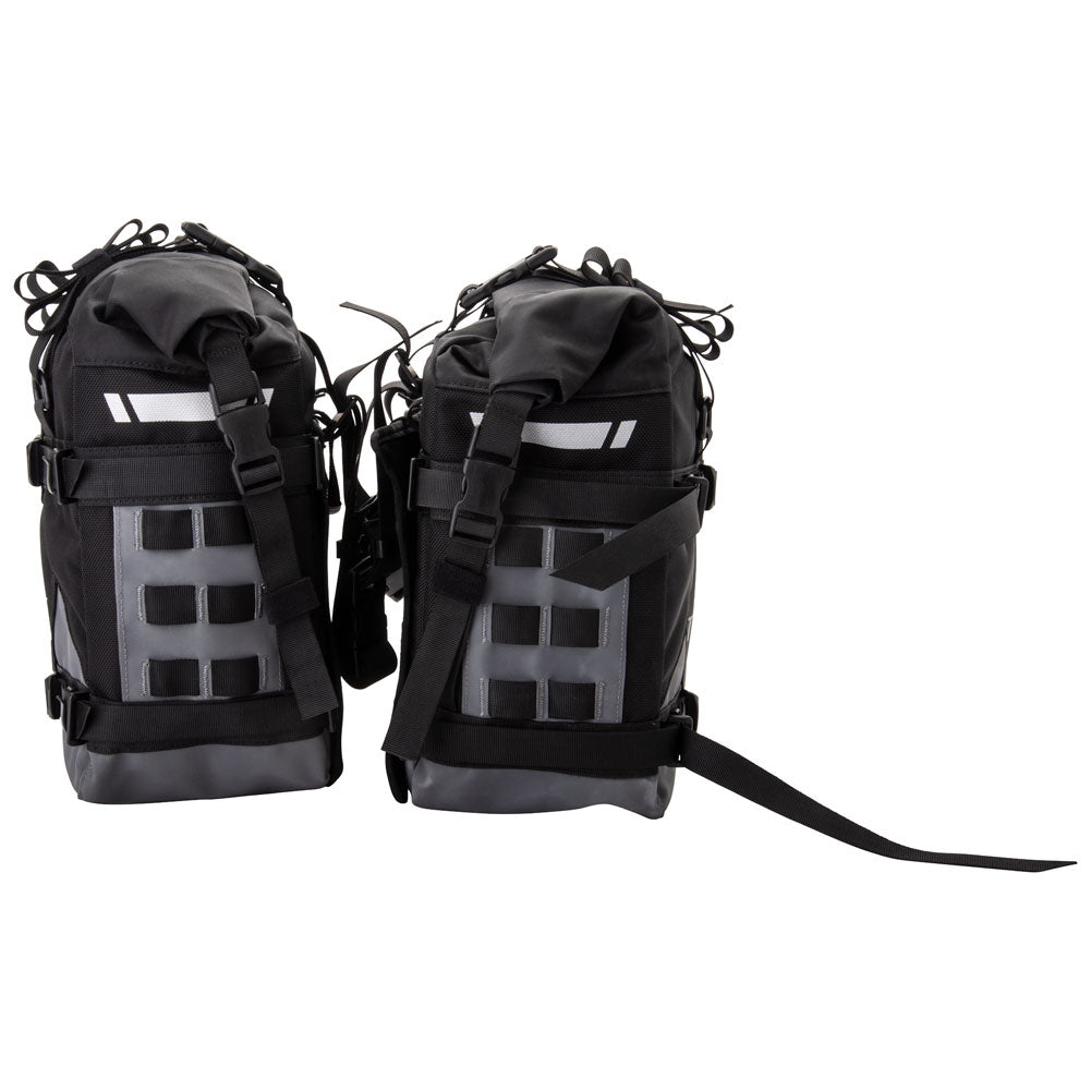 Tusk 2006110017 Pannier Racks with  Pilot Pannier Bags with Top Rack Black/Grey