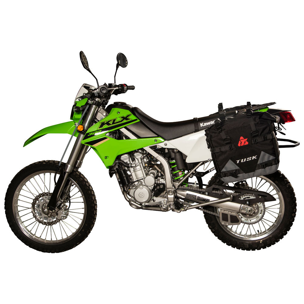 Tusk 2006110021 Pannier Racks with  Pilot Pannier Bags with Top Rack Black/Grey