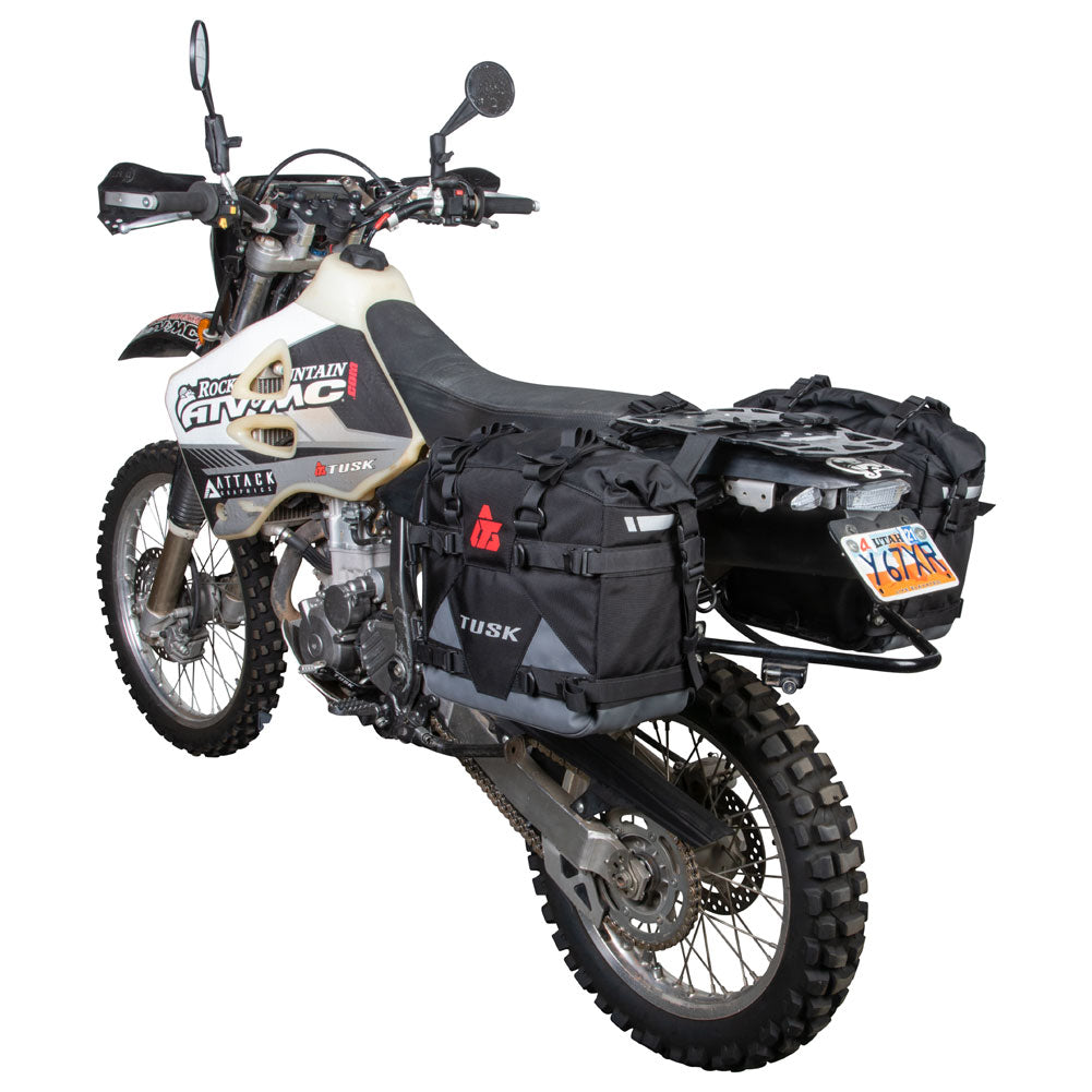 Tusk 2006110025 Pannier Racks with  Pilot Pannier Bags  Black/Tan