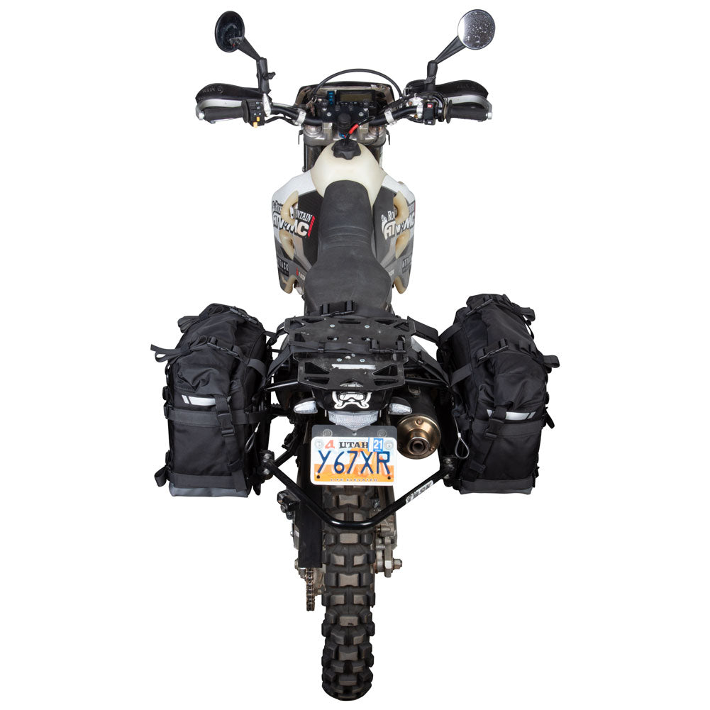 Tusk 2006110025 Pannier Racks with  Pilot Pannier Bags  Black/Tan