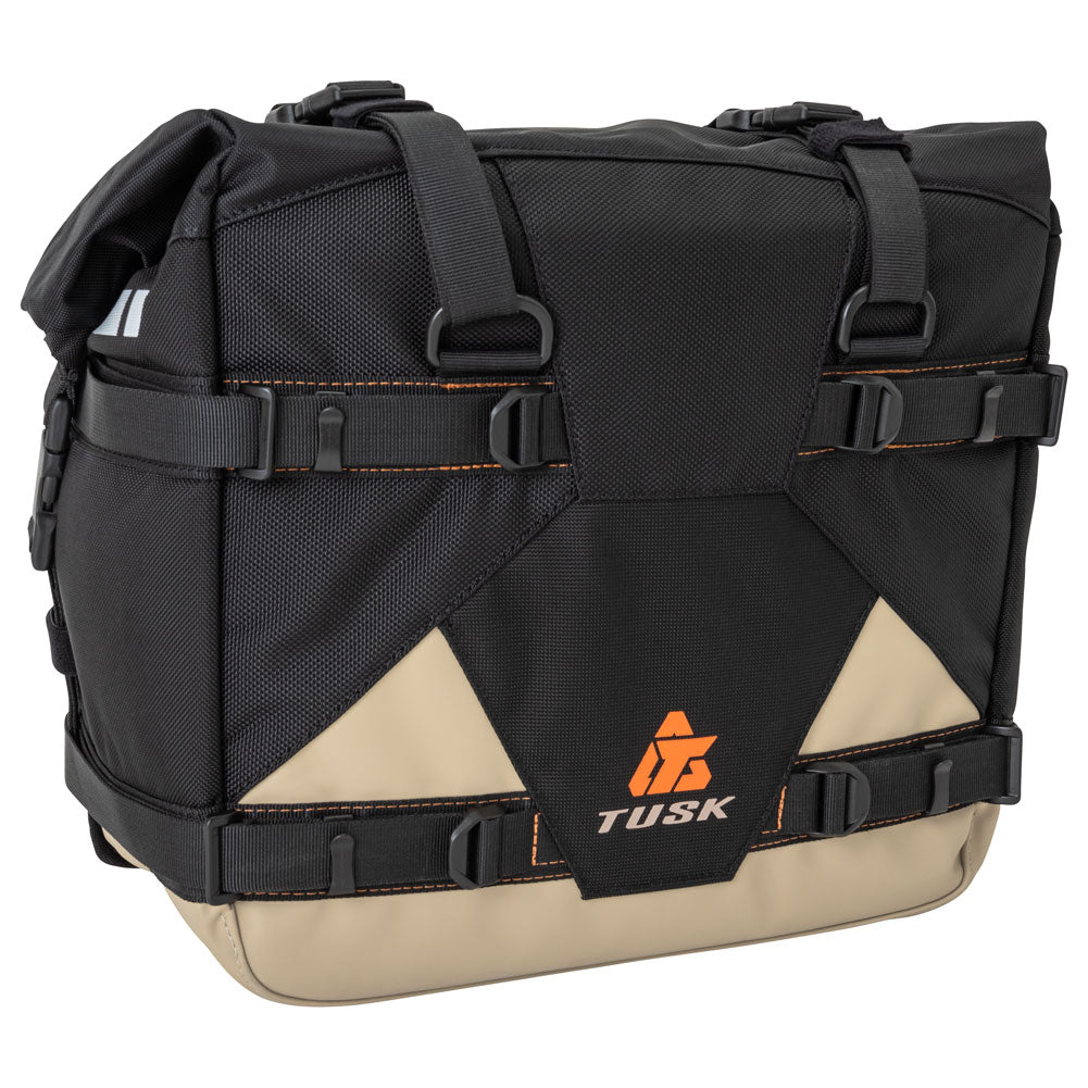 Tusk 2006110031 Pannier Racks with  Pilot Pannier Bags  Black/Tan