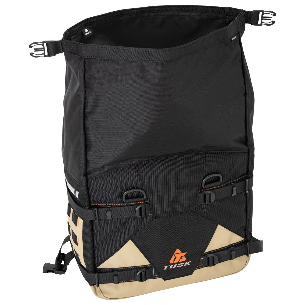 Tusk 2006110033 Pannier Racks with  Pilot Pannier Bags  Black/Tan