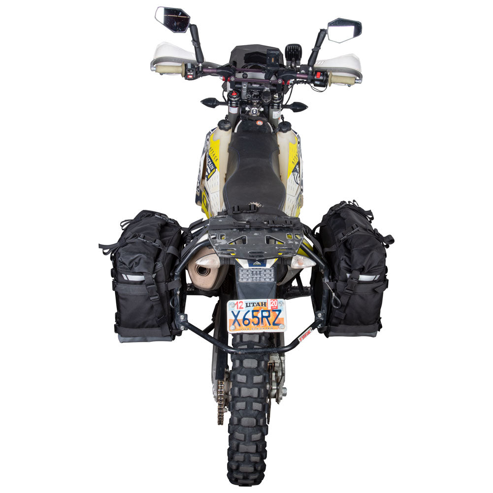 Tusk 2006110033 Pannier Racks with  Pilot Pannier Bags  Black/Tan