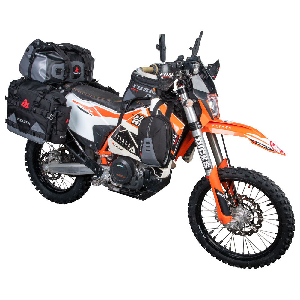 Tusk 2006110035 Pannier Racks with  Pilot Pannier Bags  Black/Tan