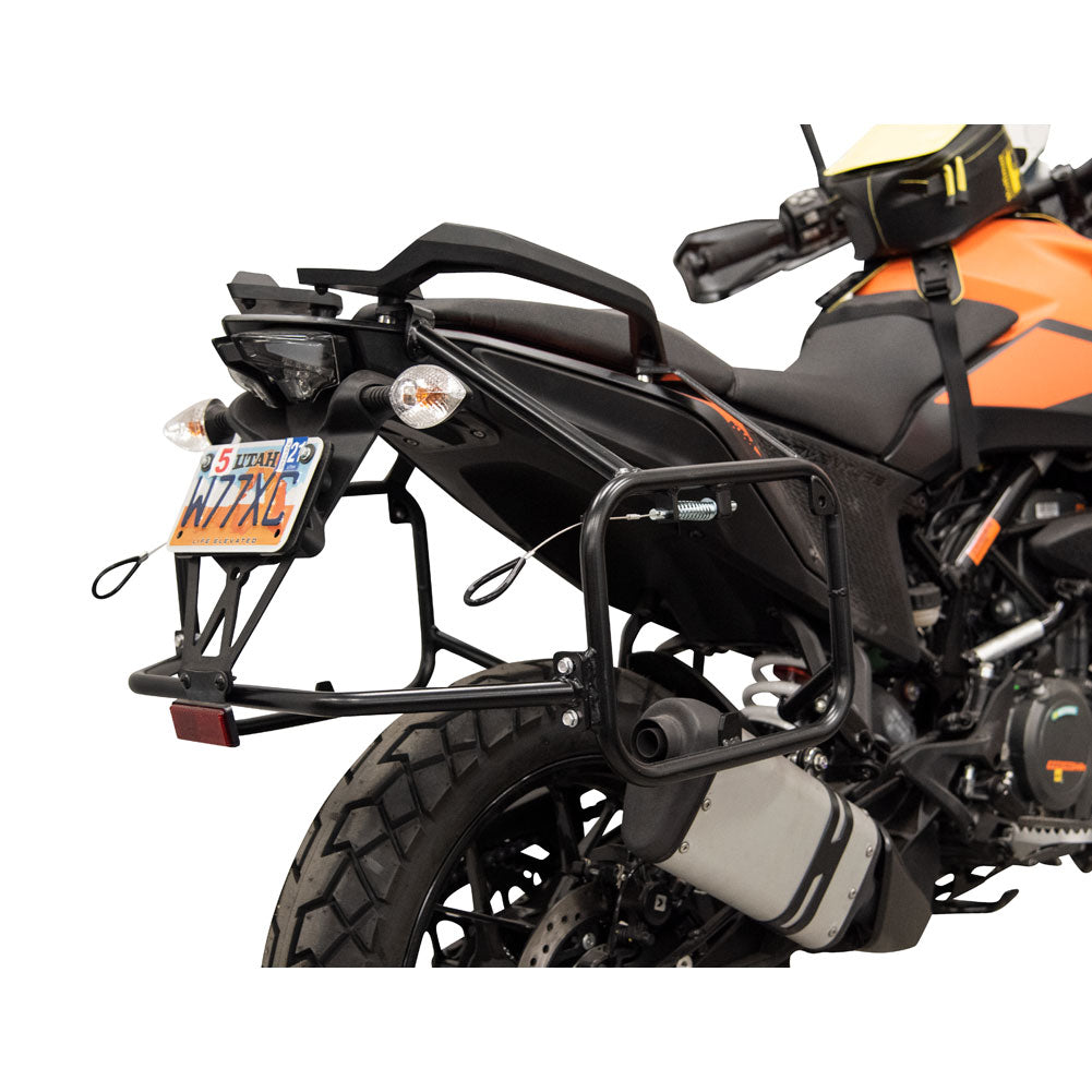 Tusk 2006110037 Pannier Racks with  Pilot Pannier Bags  Black/Tan