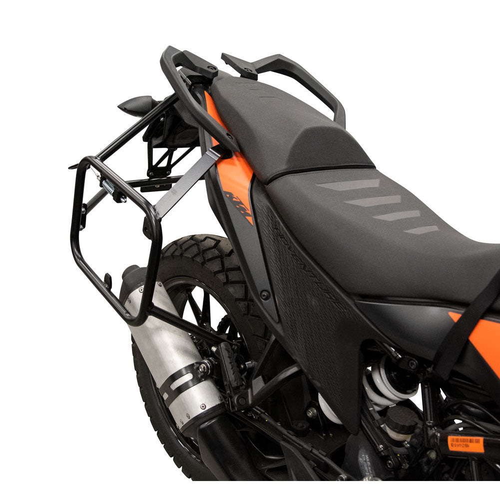 Tusk 2006110037 Pannier Racks with  Pilot Pannier Bags  Black/Tan