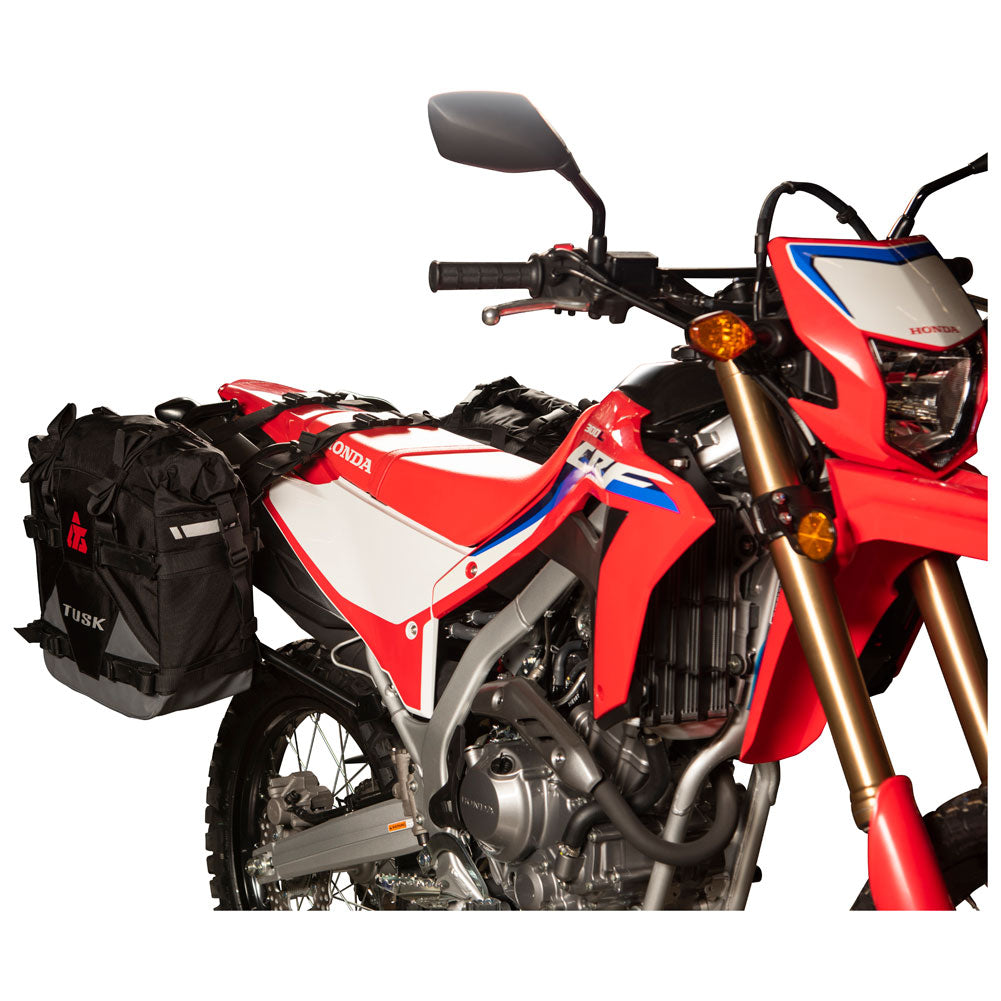 Tusk 2006110039 Pannier Racks with  Pilot Pannier Bags  Black/Tan