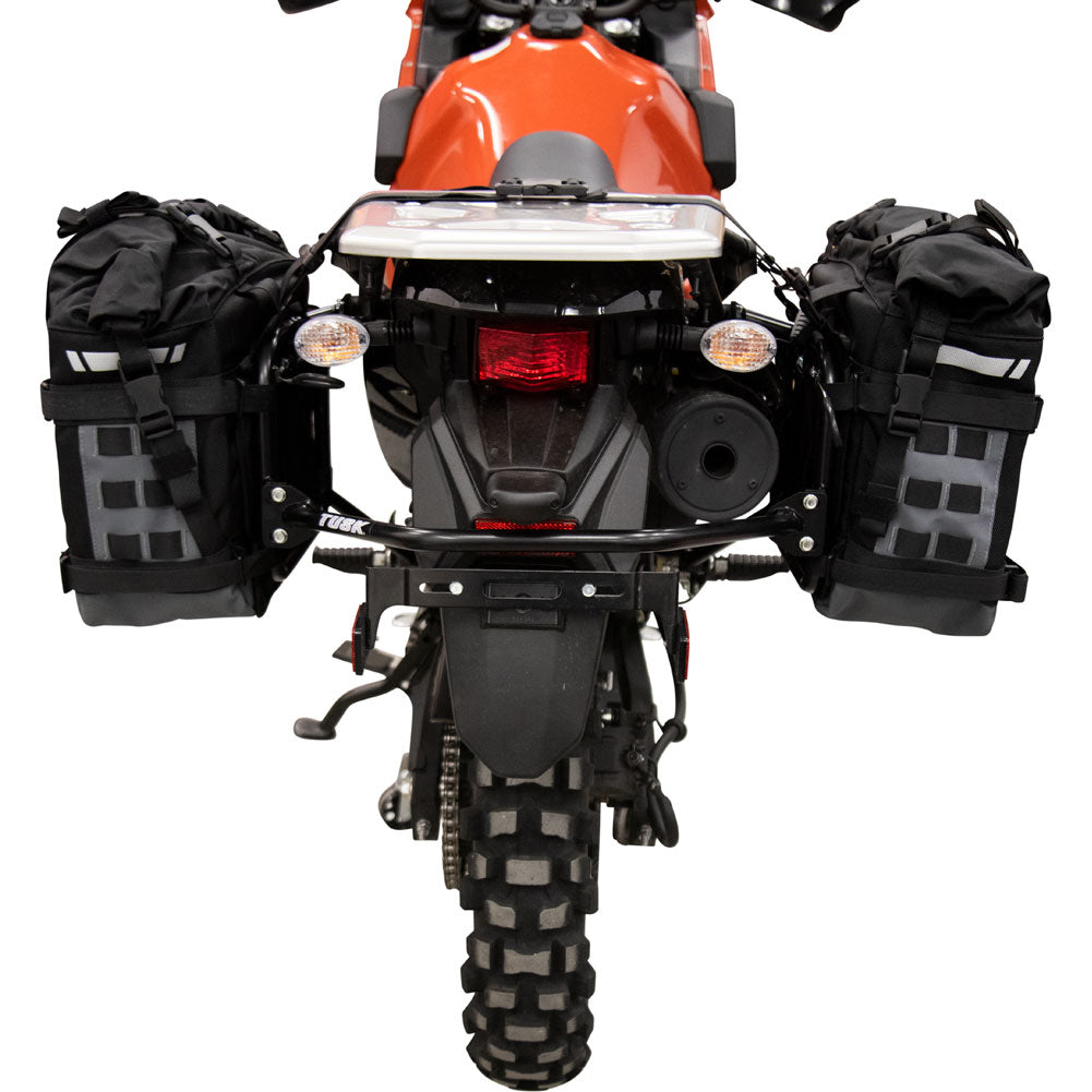 Tusk 2006110040 Pannier Racks with  Pilot Pannier Bags  Black/Tan