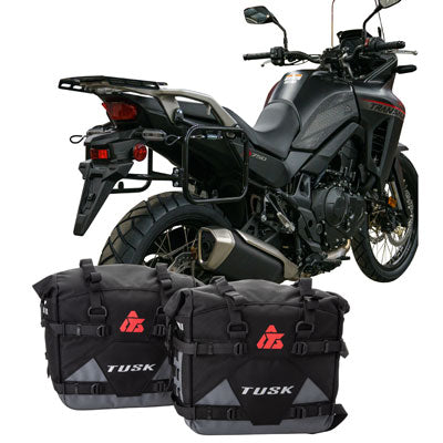 Tusk 2006110052 Pannier Racks with  Pilot Pannier Bags  Black/Grey
