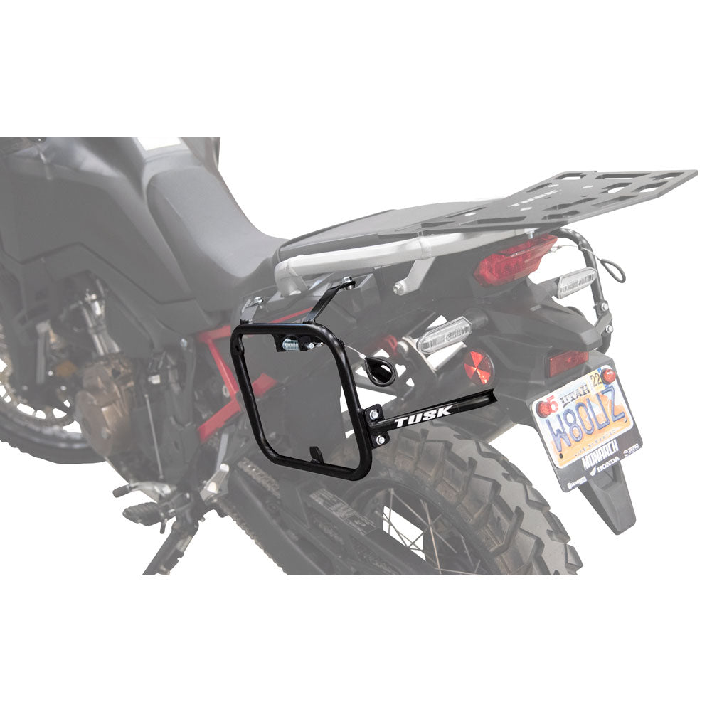 Tusk 2006110058 Pannier Racks with  Pilot Pannier Bags  Black/Tan