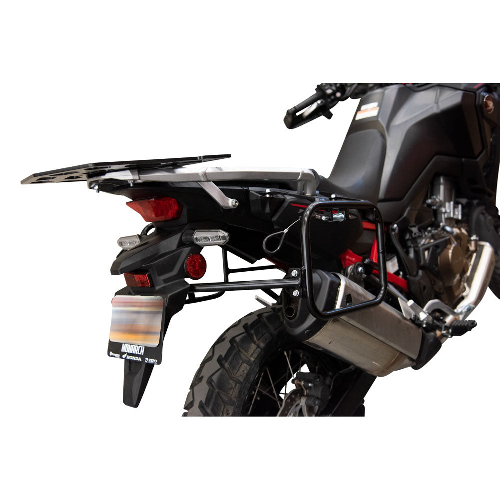 Tusk 2006110058 Pannier Racks with  Pilot Pannier Bags  Black/Tan