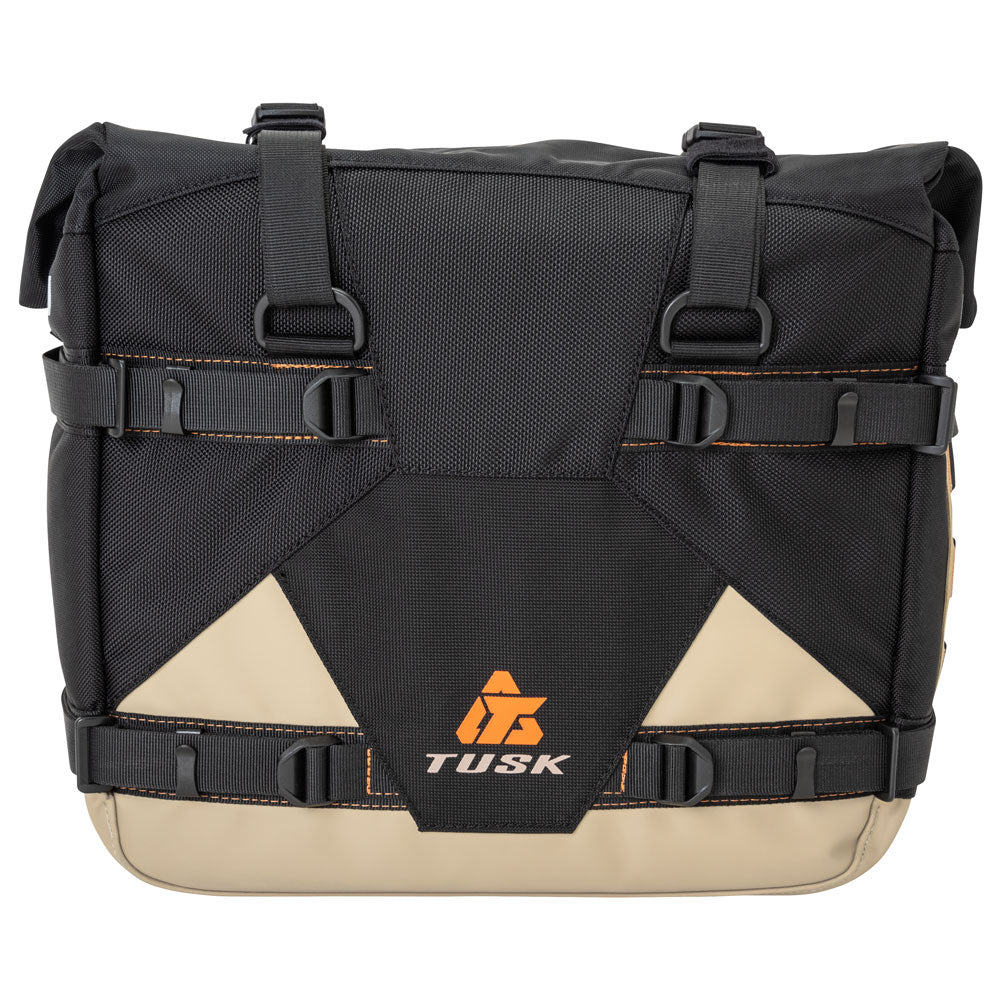 Tusk 2006110061 Pannier Racks with  Pilot Pannier Bags  Black/Tan