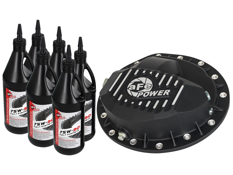AFE 46-70362-WL ifferential Cover Black w/Machined Fins fits Nissan Titan XD 16