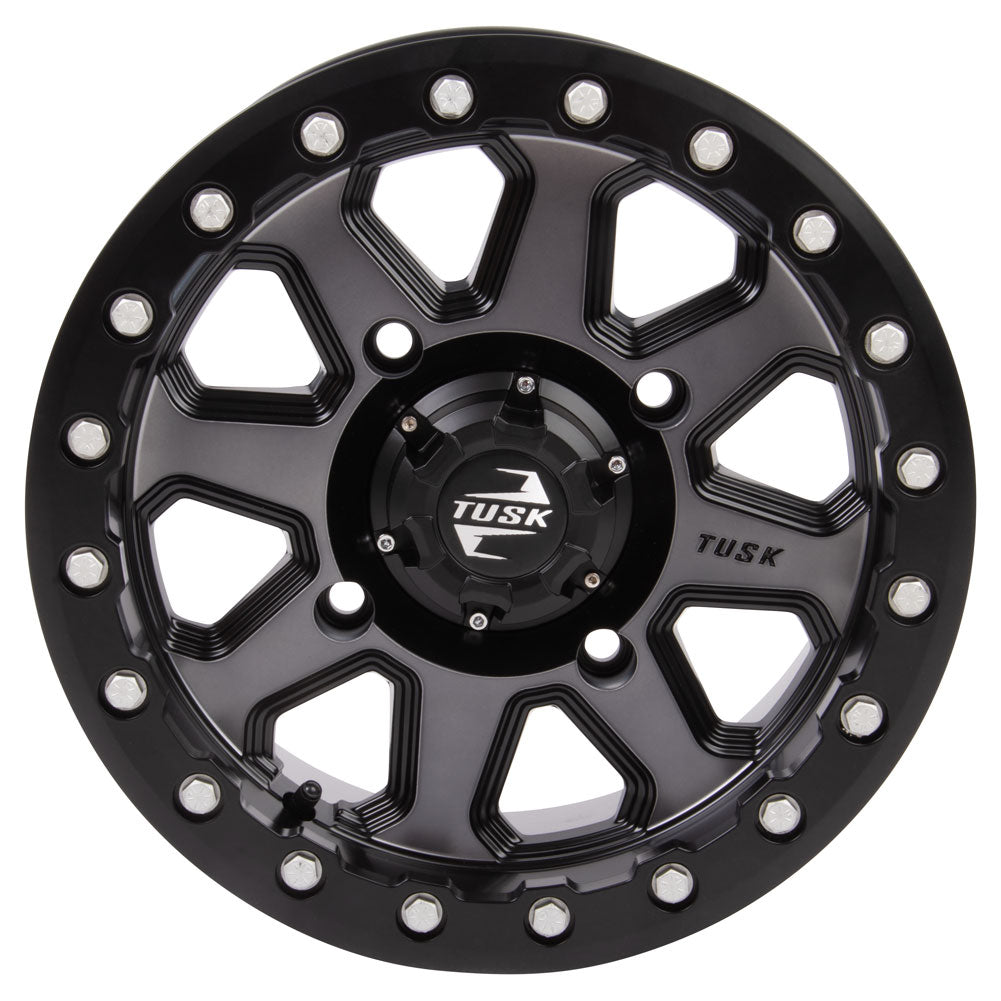 Tusk 2012070020 4/137  Uinta Beadlock Wheel 14x7 4.0 + 3.0 Gunmetal/Black