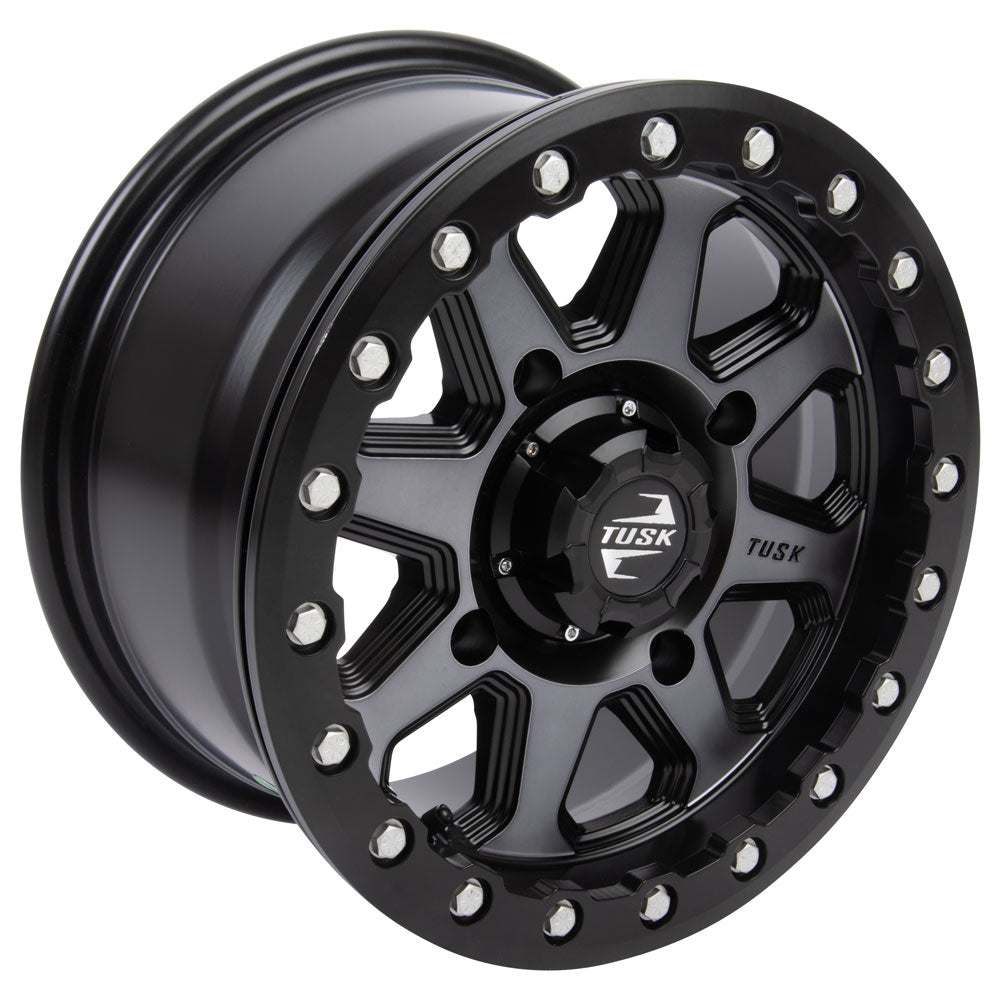 Tusk 2012070020 4/137  Uinta Beadlock Wheel 14x7 4.0 + 3.0 Gunmetal/Black
