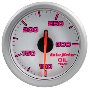 AutoMeter 9140-UL Autometer Airdrive 2-1/6in Oil Temp Gauge 100-300 Degrees F - Silver