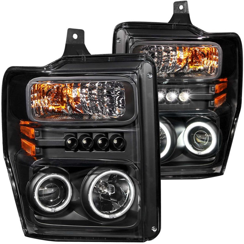 ANZO 111168 2010 fits Ford 08-20 F-250 Projector Headlights w/ Halo Black (CCFL)