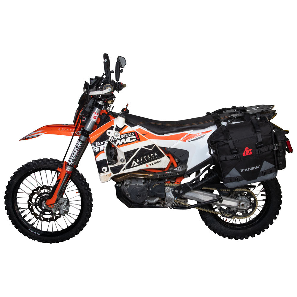 Tusk 2032160008 Pannier Racks w/Pilot Bags & Bottle Holders Black/Grey