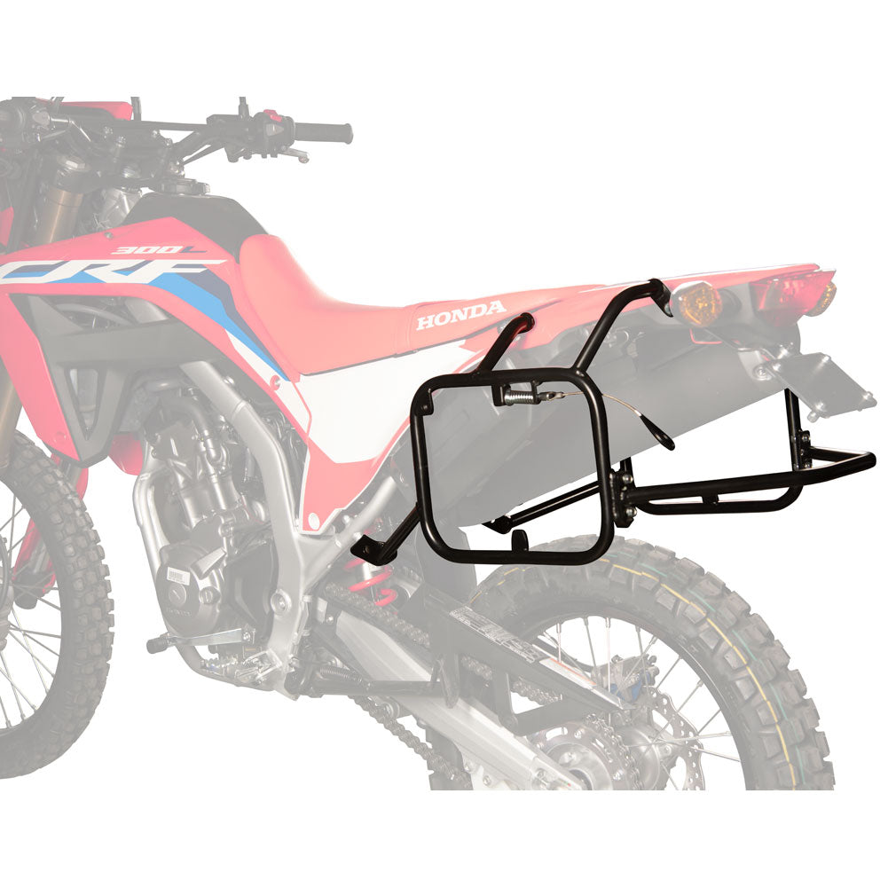 Tusk 2032160038 Pannier Racks w/ Pilot Pannier Bags & Bottle Holders Blk/Tan