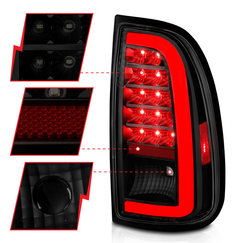 ANZO 311412 fits Toyota 00-06 Tundra (Std. Bed/Reg Cab) LED Taillights w/Light Bar Black Housing Smoke Lens