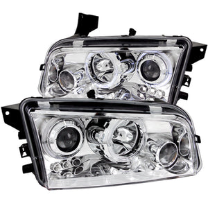 ANZO 121382 2006-2010 fits Dodge Charger Projector Headlights w/ Halo Chrome