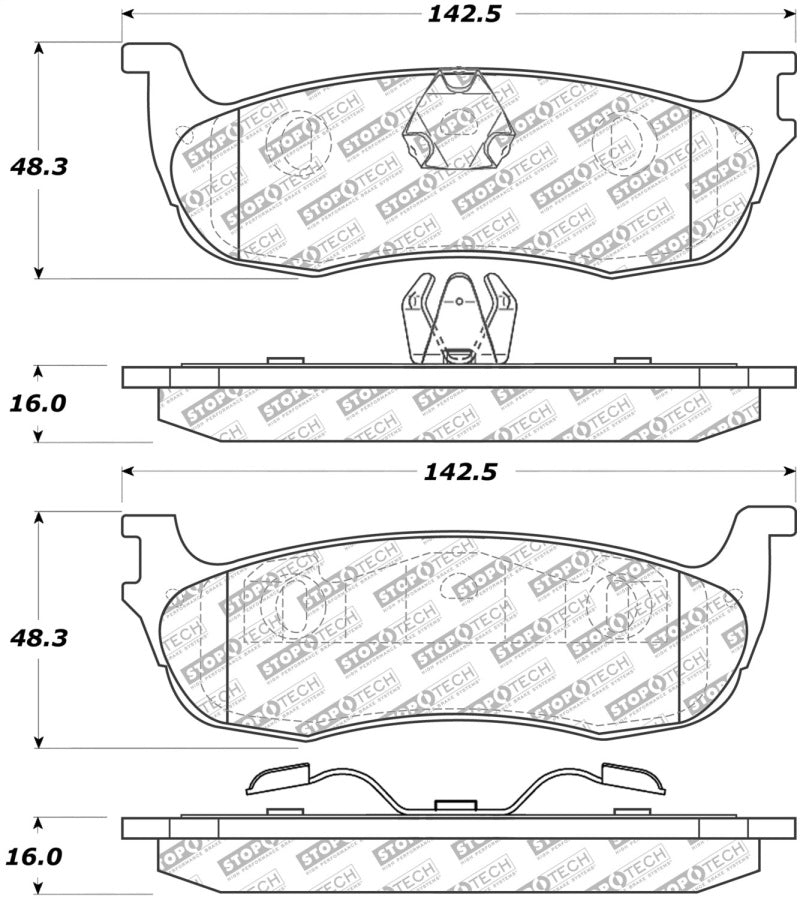 Stoptech 305.0711 Street Select Brake Pads - Rear