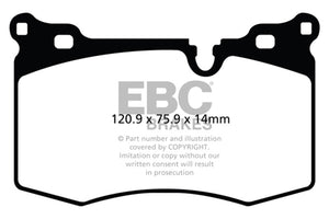 EBC DP21854 09-14 Mini Hardtop 1.6 Turbo J.C Works Greenstuff Front Brake Pads