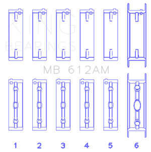 King Engine Bearings MB612AM fits Volvo 520/B5252 Main Bearing Set - Size STD