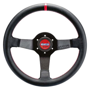 SPARCO 015R330CHAMPION Sparco Steering Wheel R330 Champion Black Leather / Red Stitching