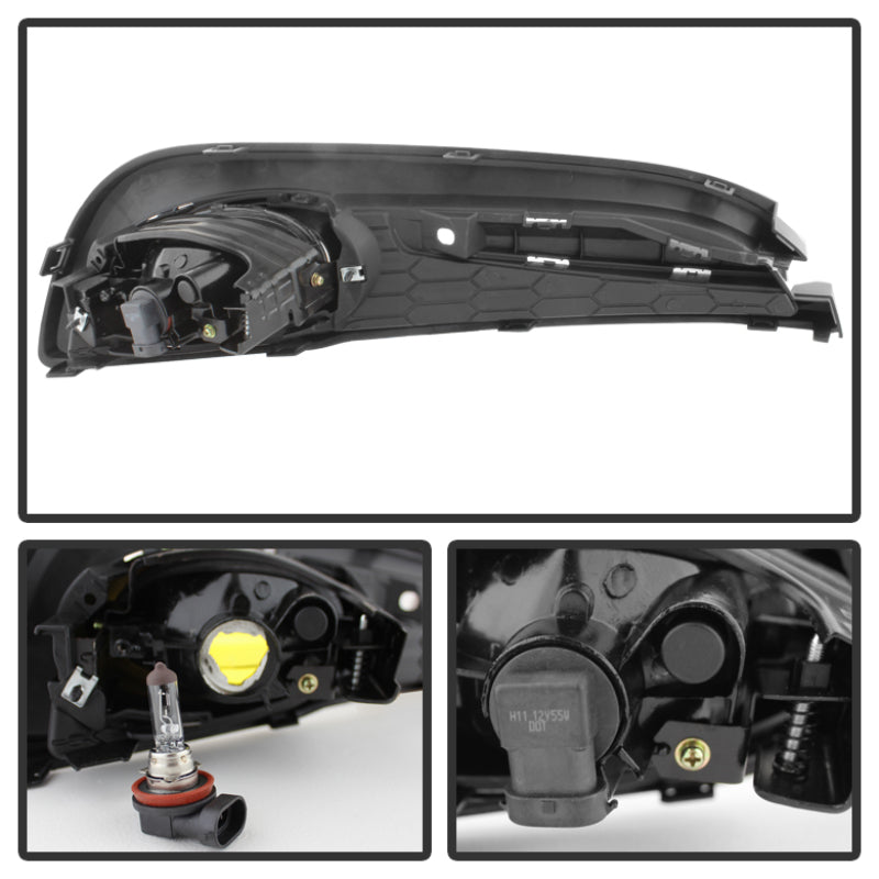 SPYDER 5077752 fits Honda Civic 2013-2014 4dr OEM Fog Light W/Switch Yellow
