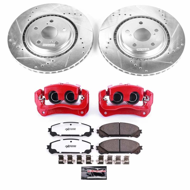 Power Stop KC4713-36 08-13 fits Toyota Highl&er Front Z36 Truck & Tow Kit w/Cals
