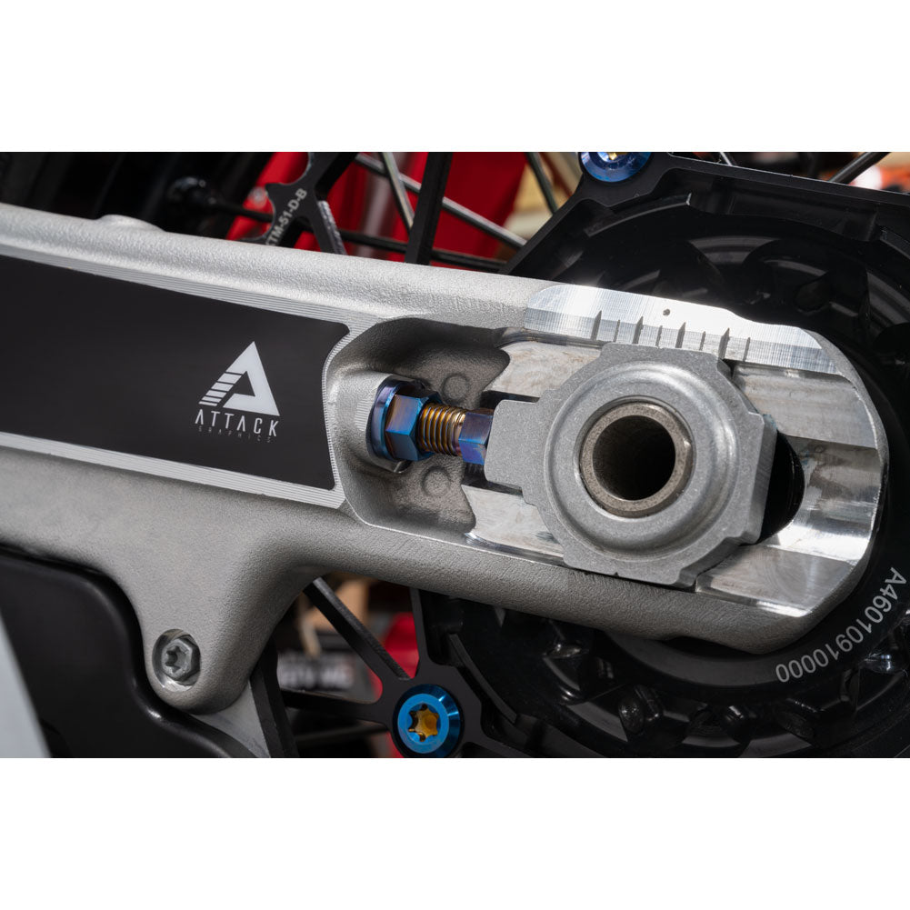 Tusk 2073170003 Titanium Axle Adjuster Bolts  Burnt Blue