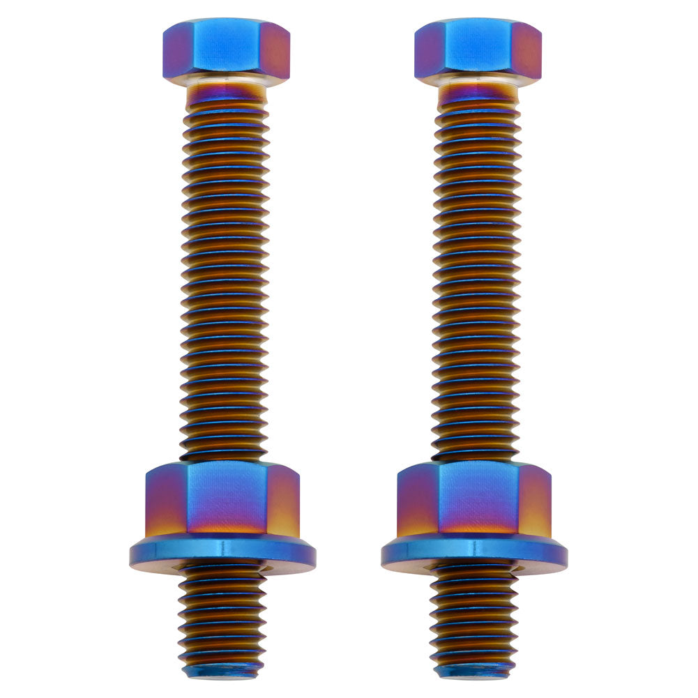 Tusk 2073170004 Titanium Axle Adjuster Bolts  Burnt Blue