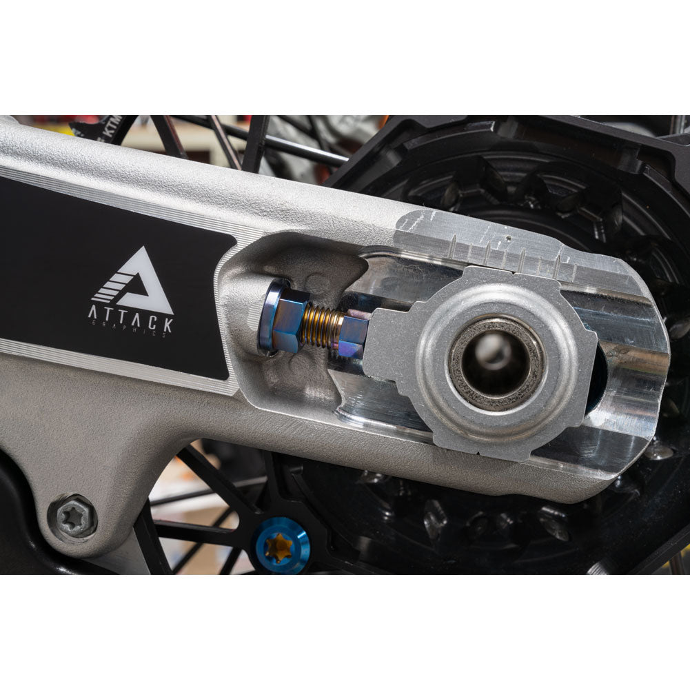 Tusk 2073170004 Titanium Axle Adjuster Bolts  Burnt Blue