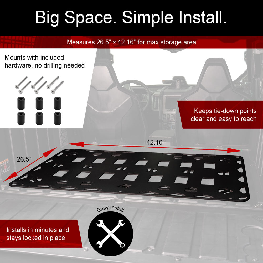 Tusk 2074280002 UTV Bed Cargo Rack Large Lower Black Powder Coated