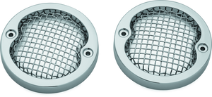 Kuryakyn 6513 Kuryakyn Mesh Turn Signal Bezels 3-1/4in Chrome