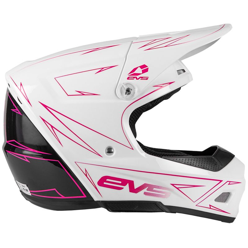 EVS HE21T3P50-PK-M T3 Pinner Helmet White/Pink/Black Youth - Medium