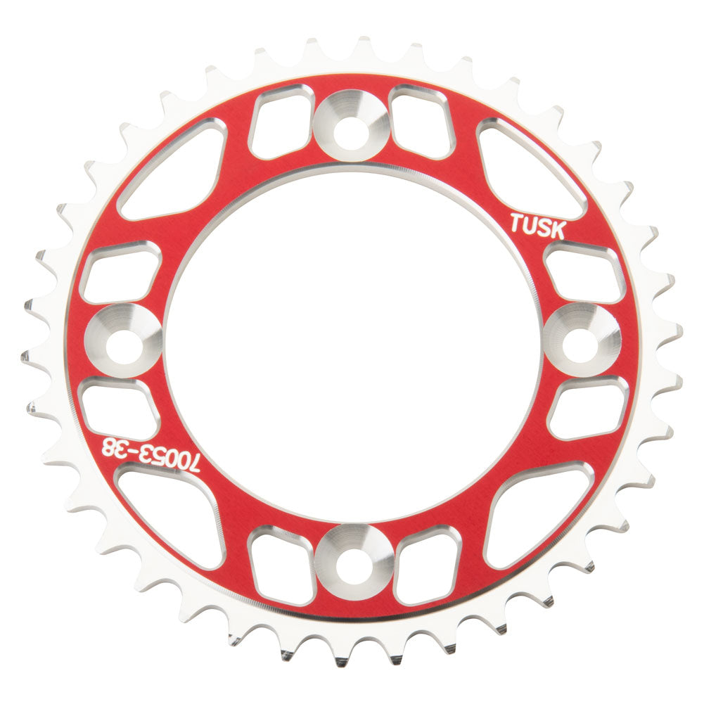 Tusk 2091670053 Rear Aluminum Sprocket 38 Tooth Red