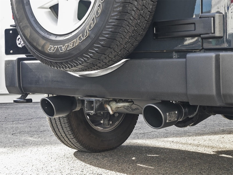 AFE 49-48061-B Series 2.5in 409 SS Axle-Back Exhaust w/ Black Tips 2007+ fits J