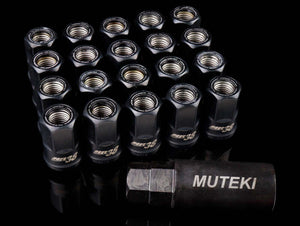 Wheel Mate HR3806BB Muteki HR38 Open End Lug Nuts 12x1.50 Black / Black Ring