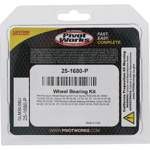 Pivot Works 25-1680-P Aprilia, Cobra, fits Suzuki Wheel Bearing Kit Premium Bear