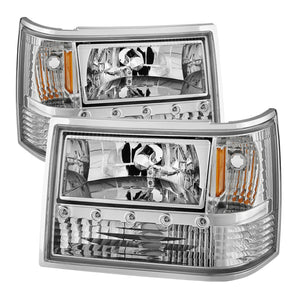 5017659 Xtune fits Jeep 93-98 Grand Cherokee 1Pc Crystal Headlights Chrome HD-