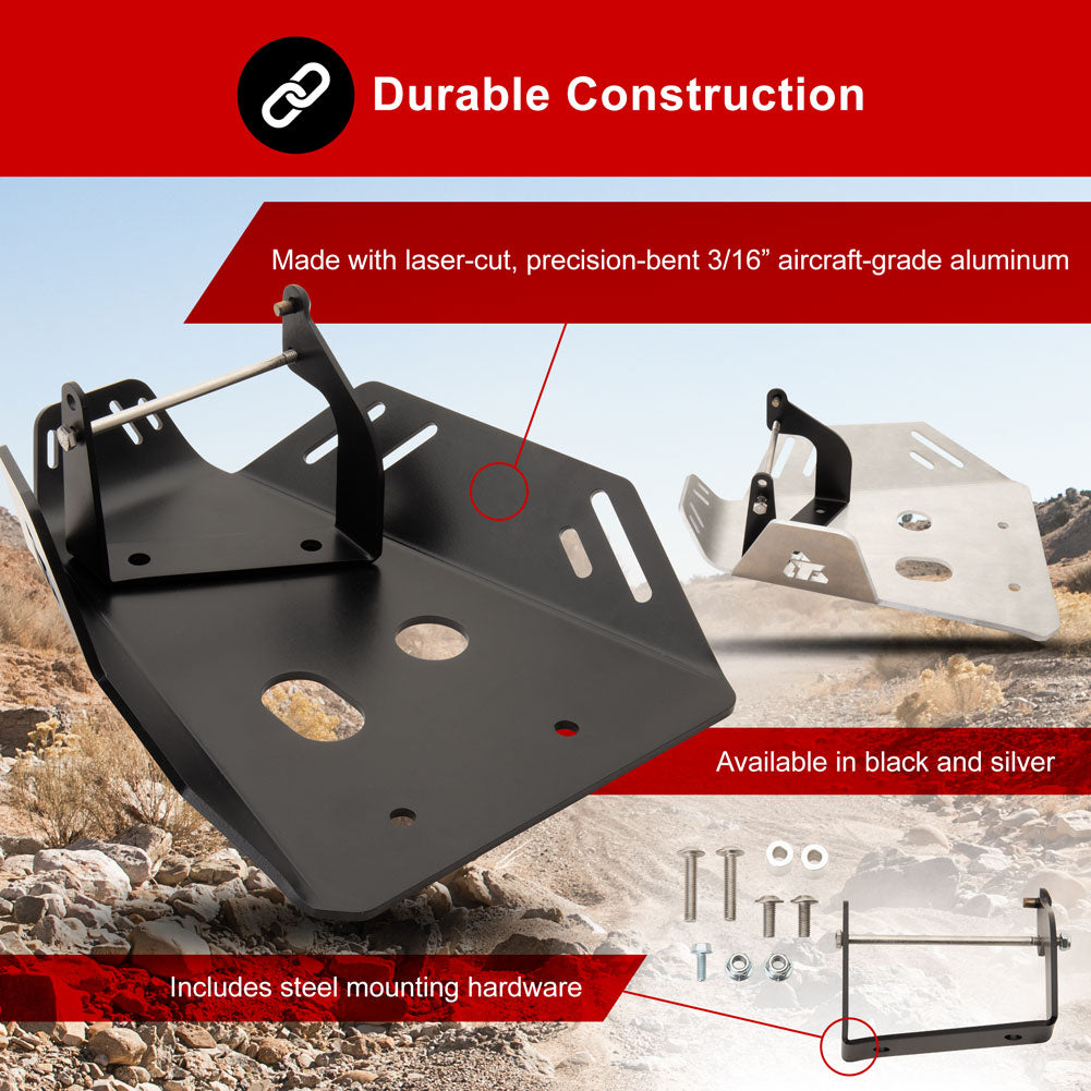 Tusk 2101060001 Aluminum Skid Plate Black