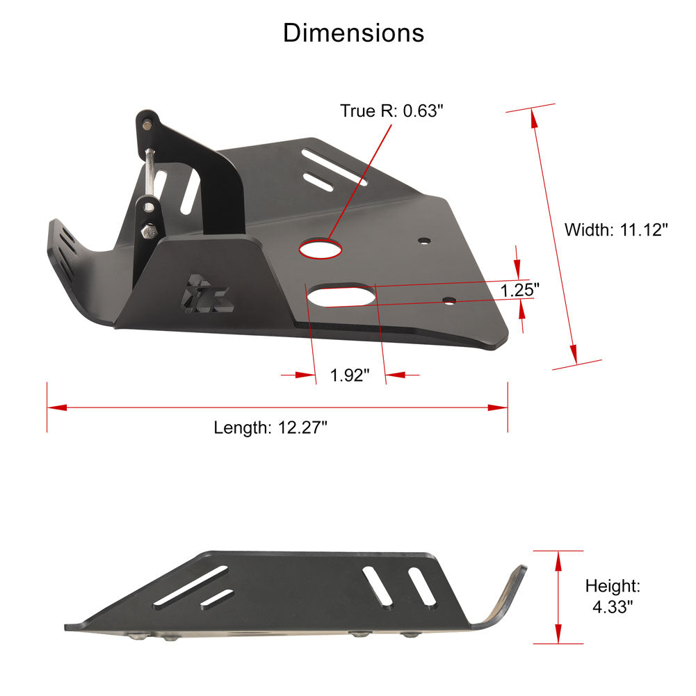 Tusk 2101060001 Aluminum Skid Plate Black