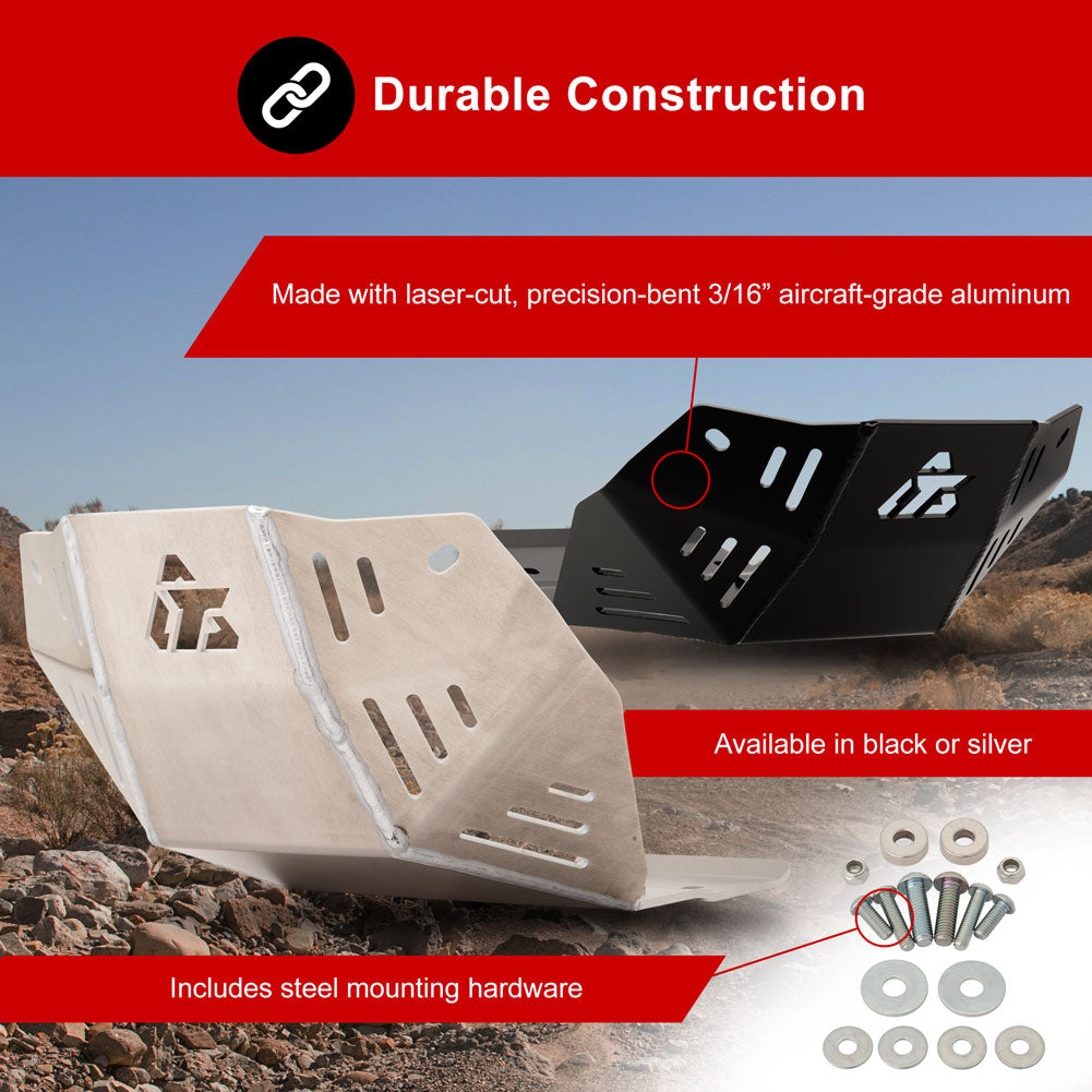 Tusk 2101060021 Aluminum Skid Plate Black