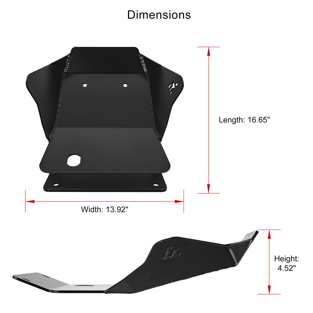 Tusk 2101060027 Aluminum Skid Plate Black